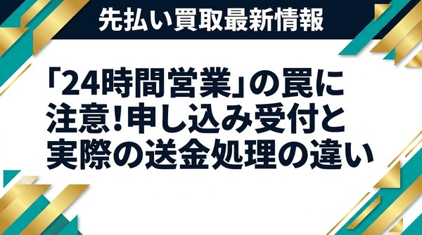 「24時間営業」の罠に注意！申し込み受付と実際の送金処理の違い