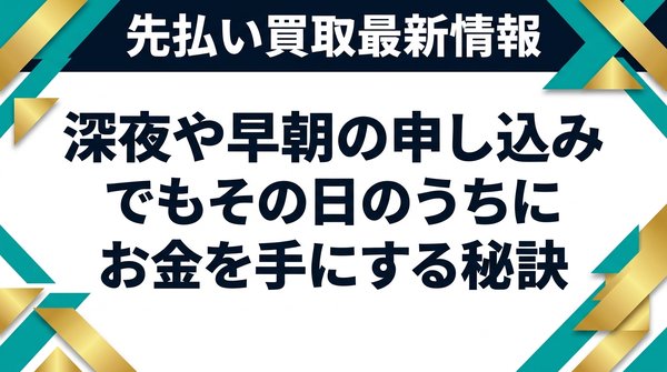 深夜や早朝の申し込みでもその日のうちにお金を手にする秘訣