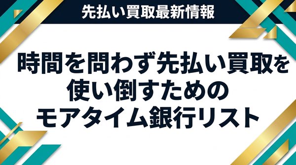 時間を問わず先払い買取を使い倒すためのモアタイム銀行リスト