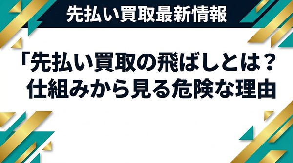 先払い買取の飛ばしとは？仕組みから見る危険な理由