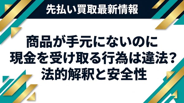 商品が手元にないのに現金を受け取る行為は違法？法的解釈と安全性